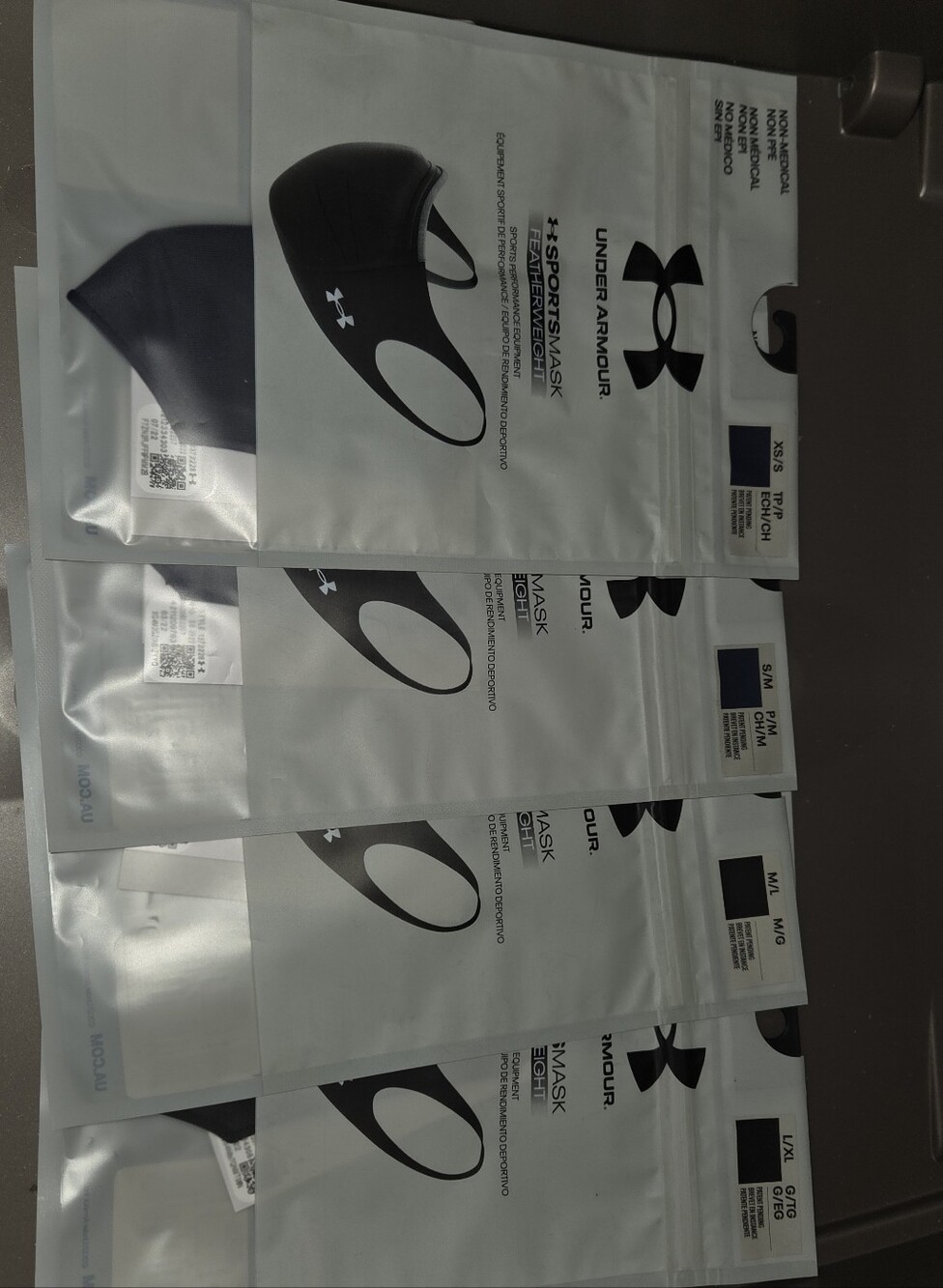 Under Armour Black Face Mask Pack of 4